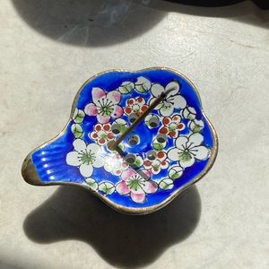 SOLD / Vintage Porcelain Tea Strainer and Storage, Made in Japan